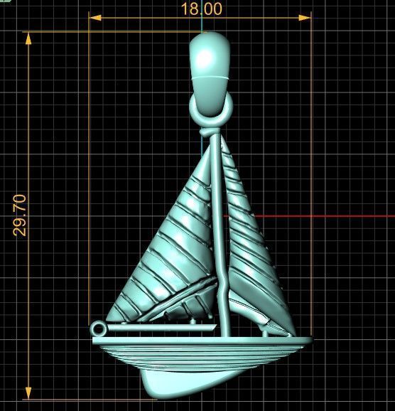 Sailboat Pendant 3d Printable Model 3D print model_5