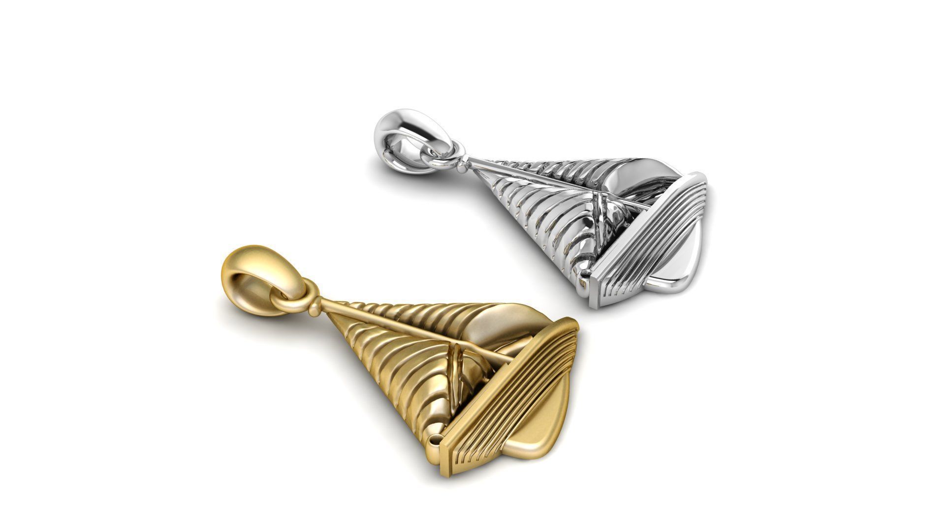 Sailboat Pendant 3d Printable Model 3D print model_4