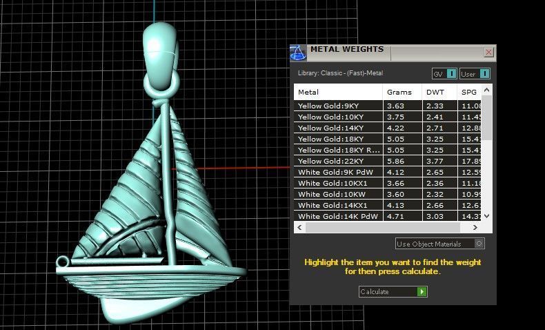 Sailboat Pendant 3d Printable Model 3D print model_2