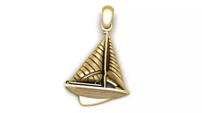 Sailboat Pendant 3d Printable Model 3D print model