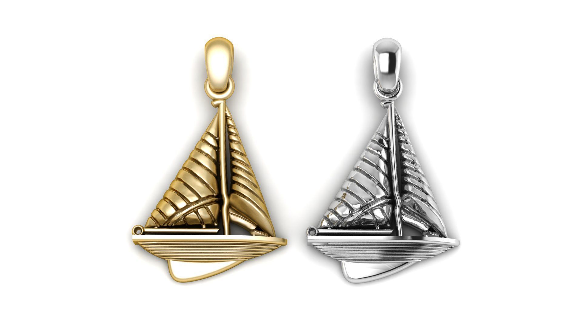 Sailboat Pendant 3d Printable Model 3D print model_1