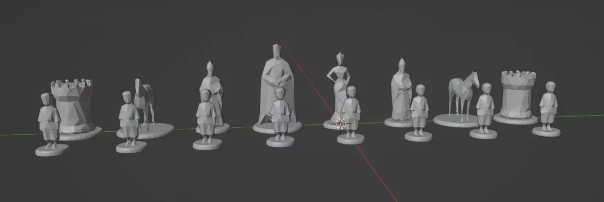CHESS FIGURES - low-poly and realistic Low-poly 3D model_0