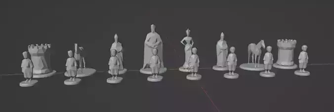 CHESS FIGURES - low-poly and realistic