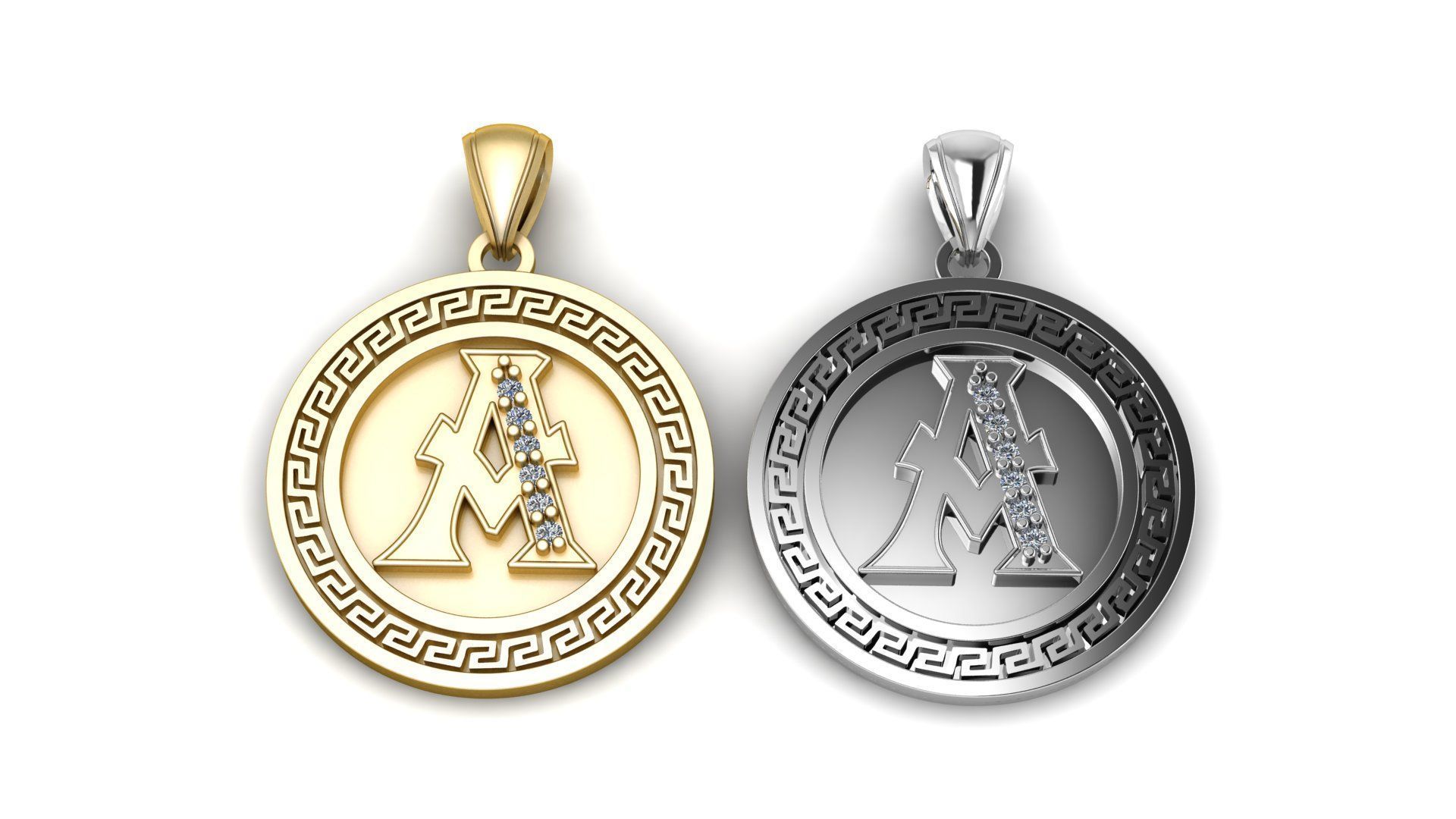 Alphabet A Pendant 3d Printable Model 3D print model_4