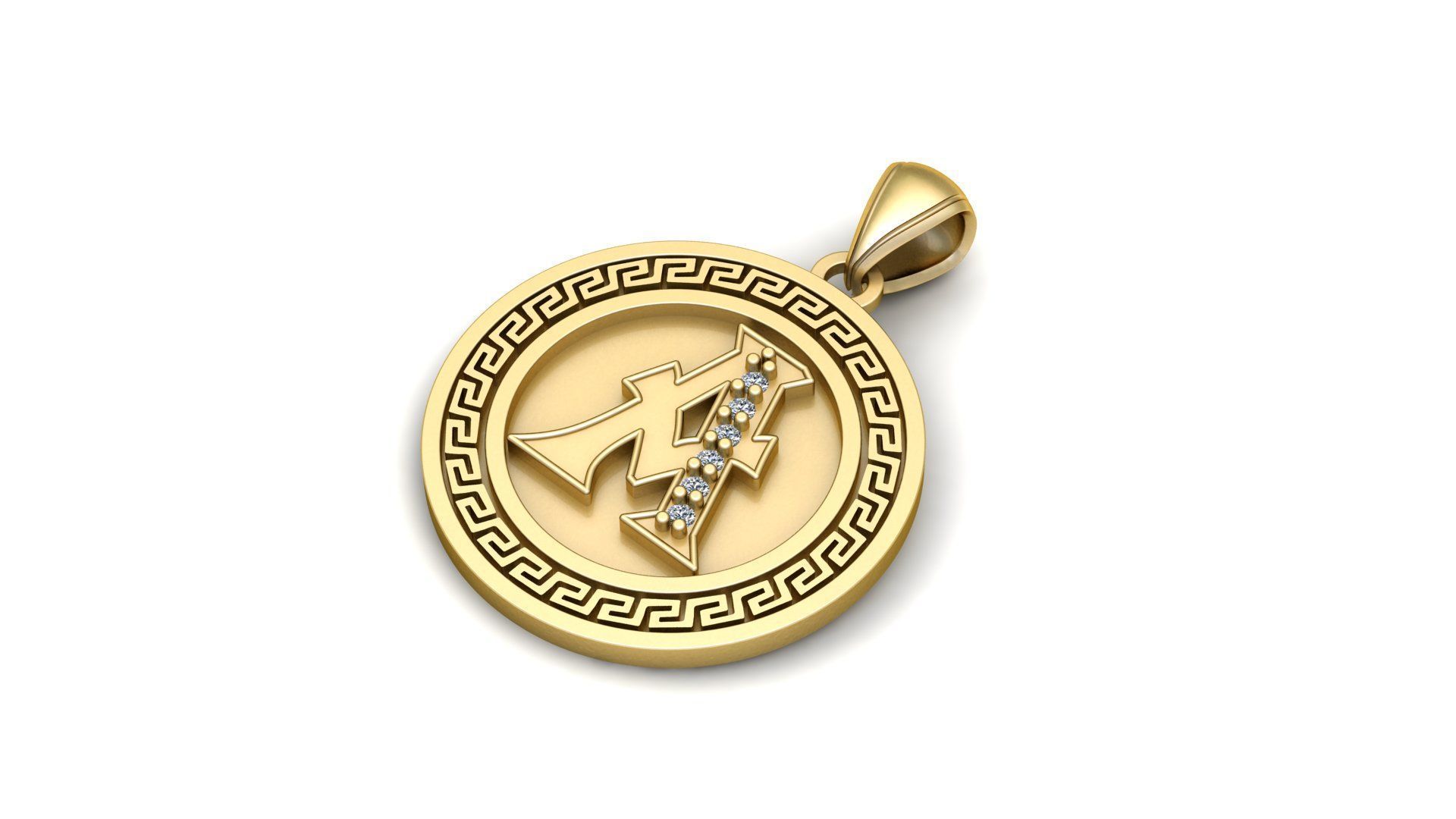 Alphabet A Pendant 3d Printable Model 3D print model_3