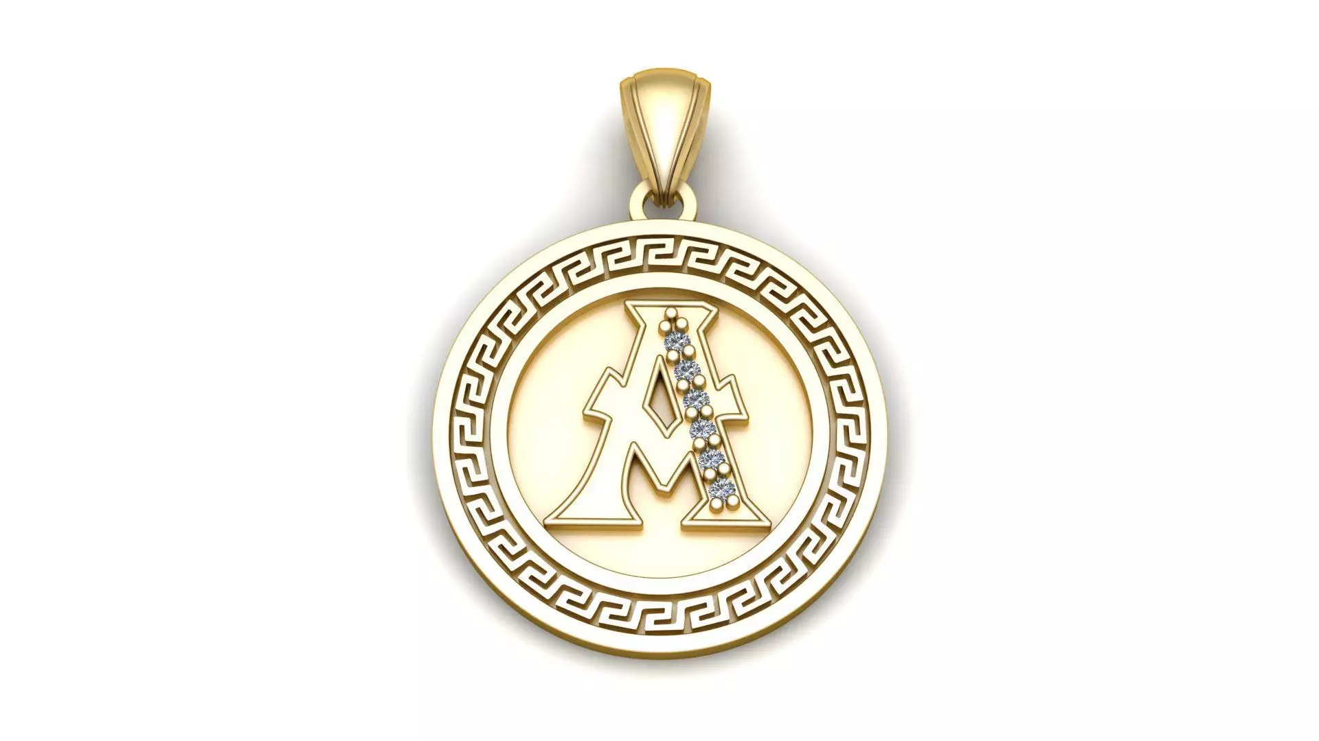 Alphabet A Pendant 3d Printable Model 3D print model_0