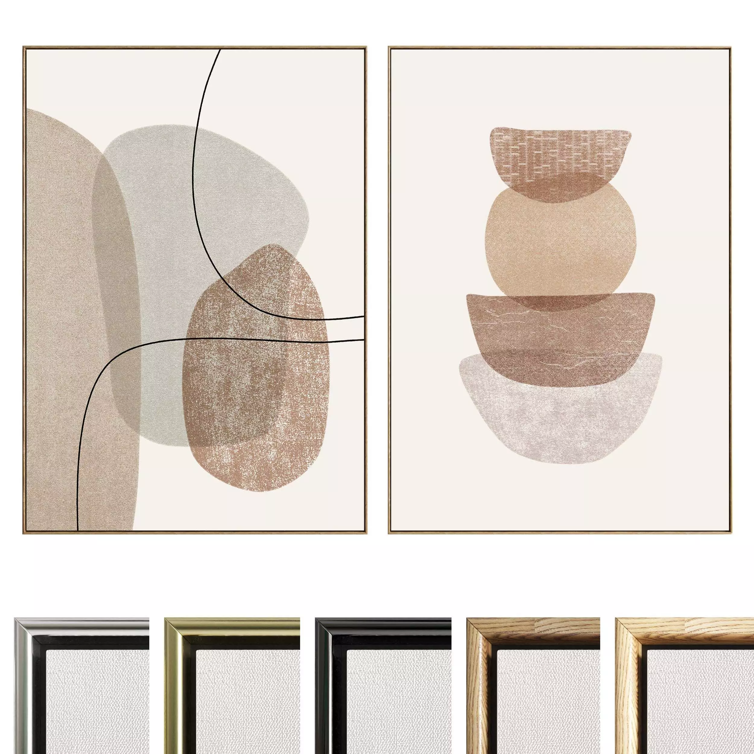 Plaster Two Photo Frame 533 Low-poly 3D model_0