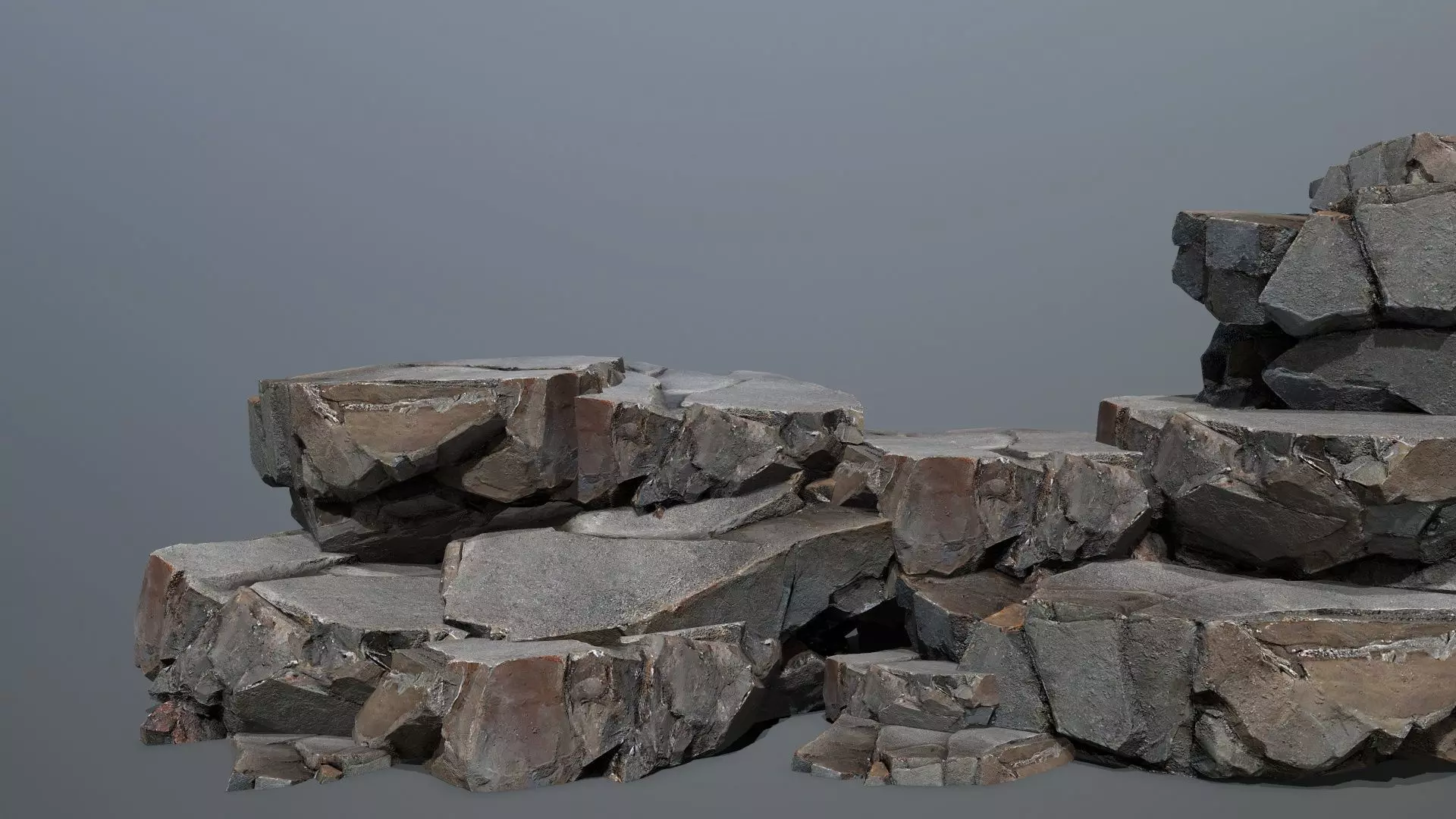 desert rocks Low-poly 3D model_0