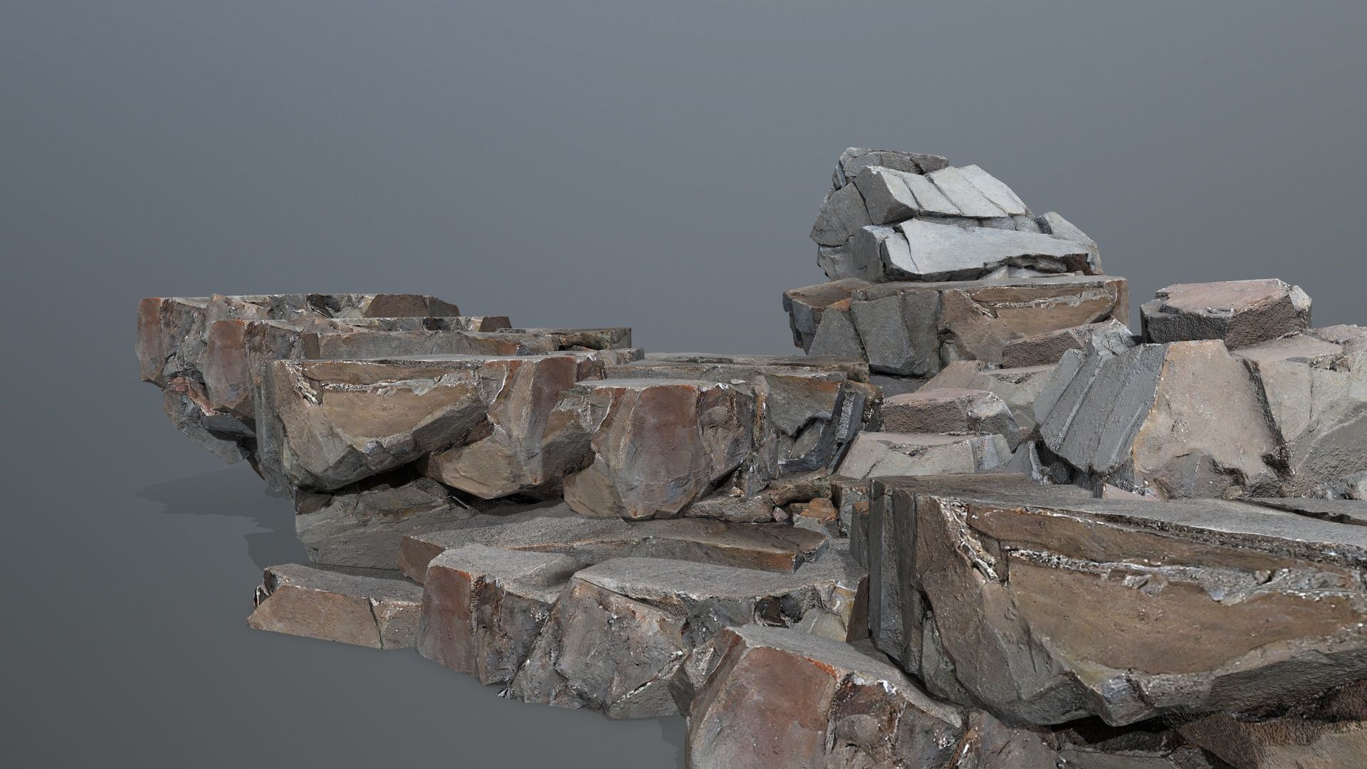 desert rocks Low-poly 3D model_1