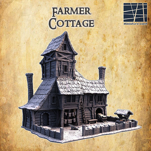 Farmer Cottage Tabletop Terrain 28MM  3D print model