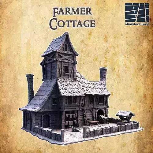 Farmer Cottage Tabletop Terrain 28MM  3D print model