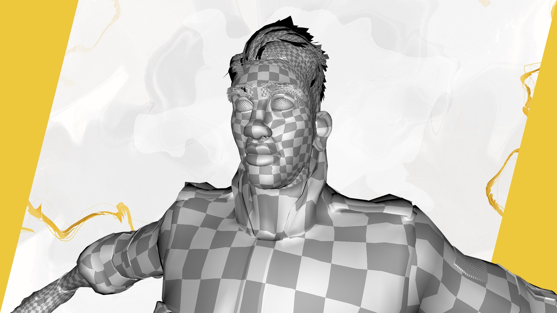 Character in military uniform artistic realism Low-poly 3D model_30