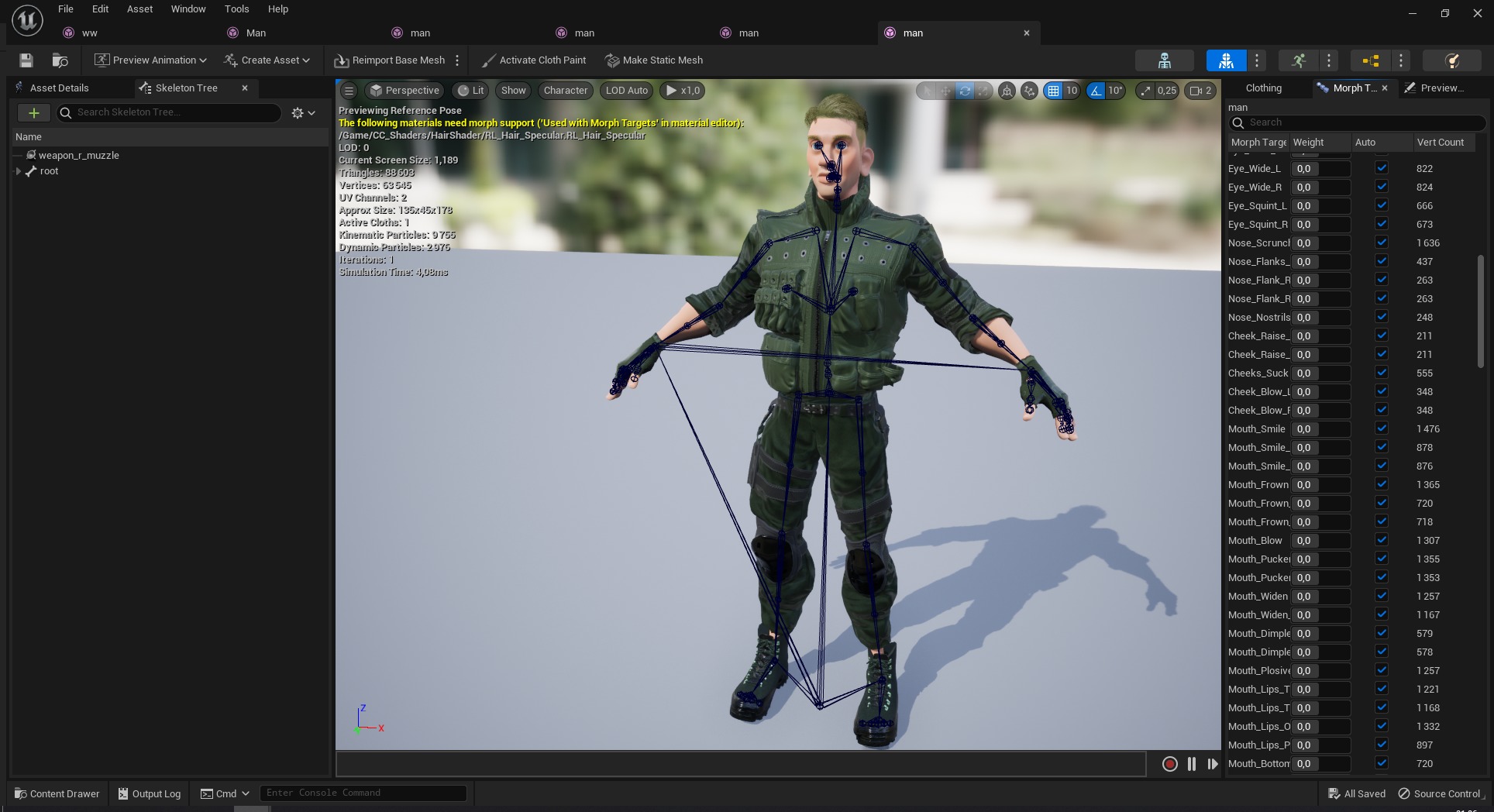 Character in military uniform artistic realism Low-poly 3D model_28