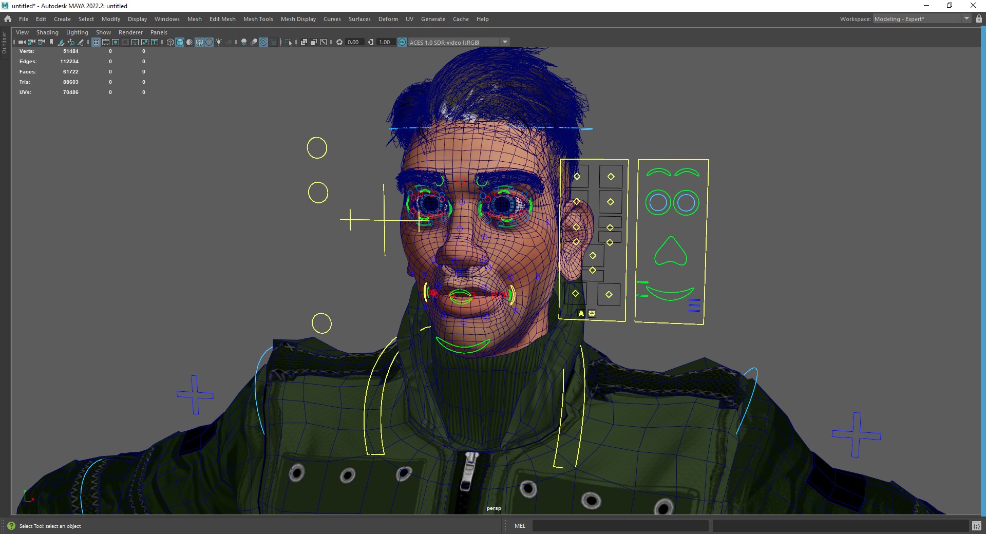 Character in military uniform artistic realism Low-poly 3D model_25