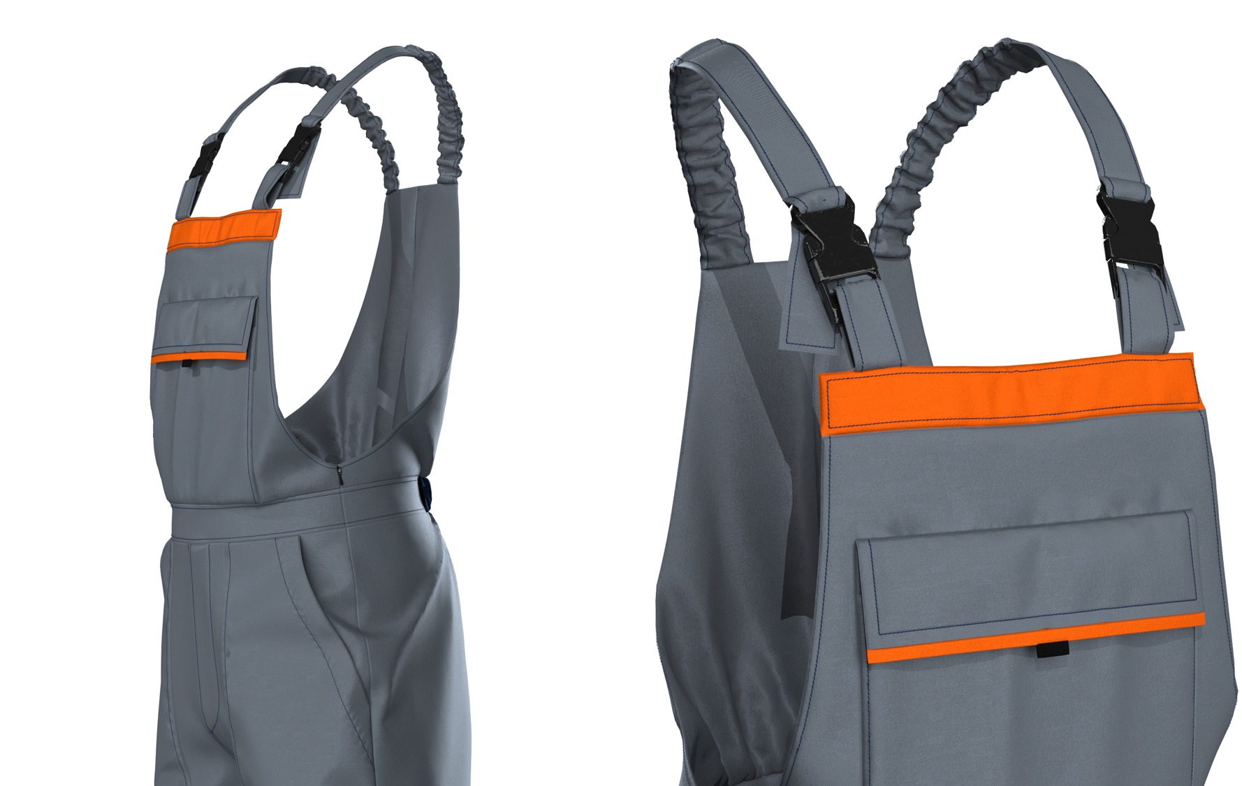 Mens Work Overalls 3D Model 3D model_2