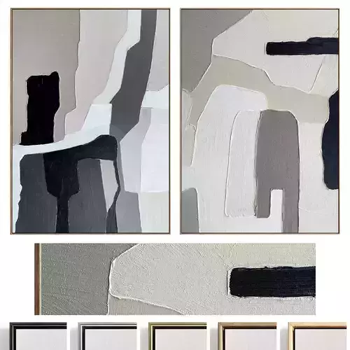 Plaster Two Photo Frame 535 Low-poly 3D model
