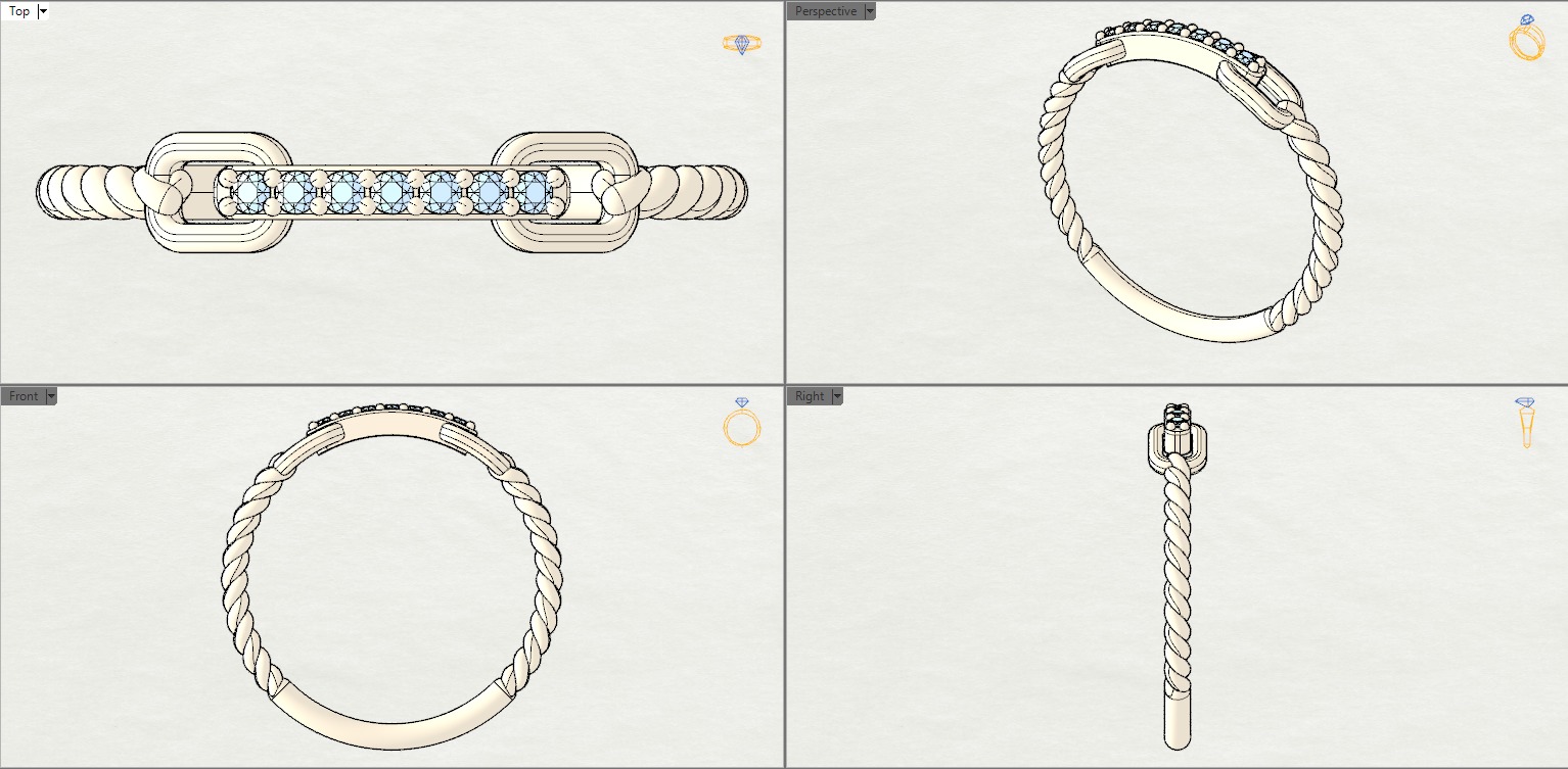 Braided ring 3D print model_38