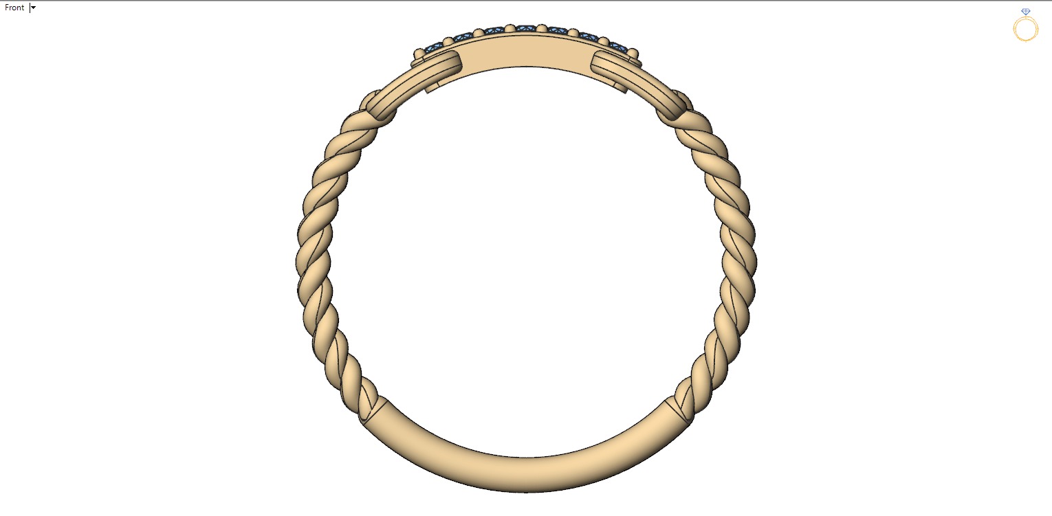 Braided ring 3D print model_25