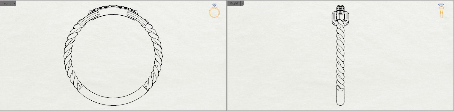 Braided ring 3D print model_40