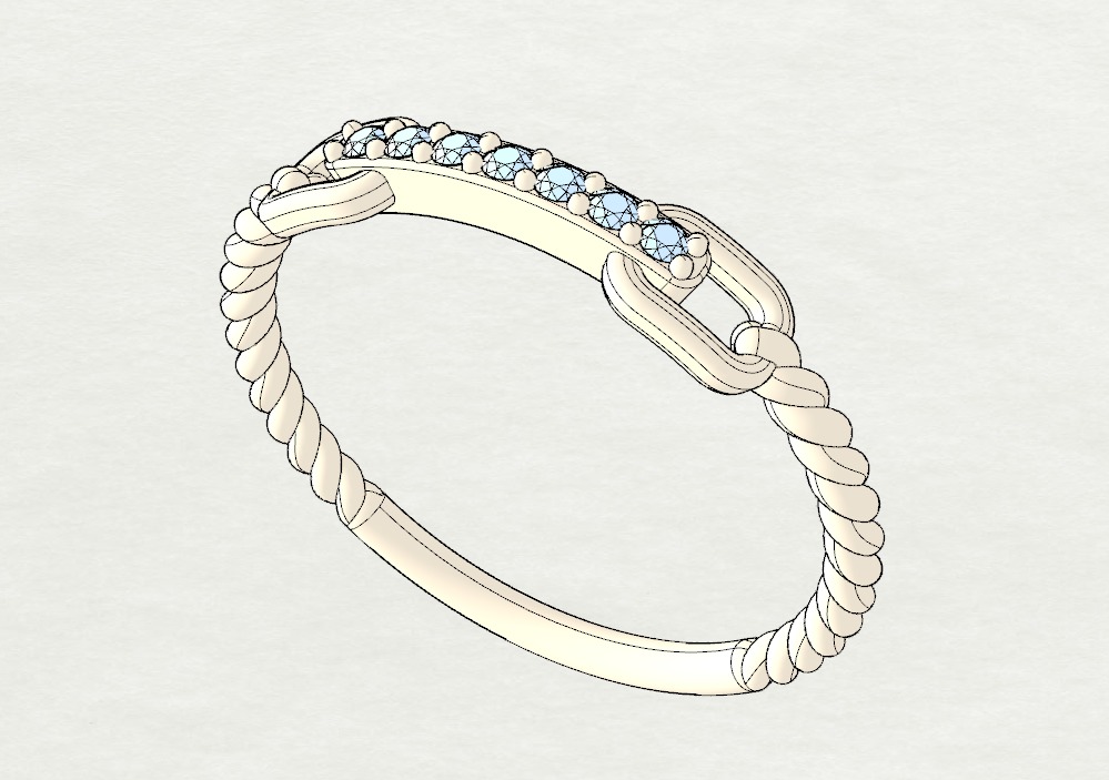 Braided ring 3D print model_24