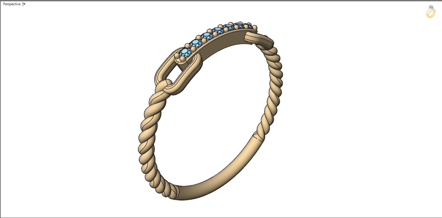 Braided ring 3D print model_28
