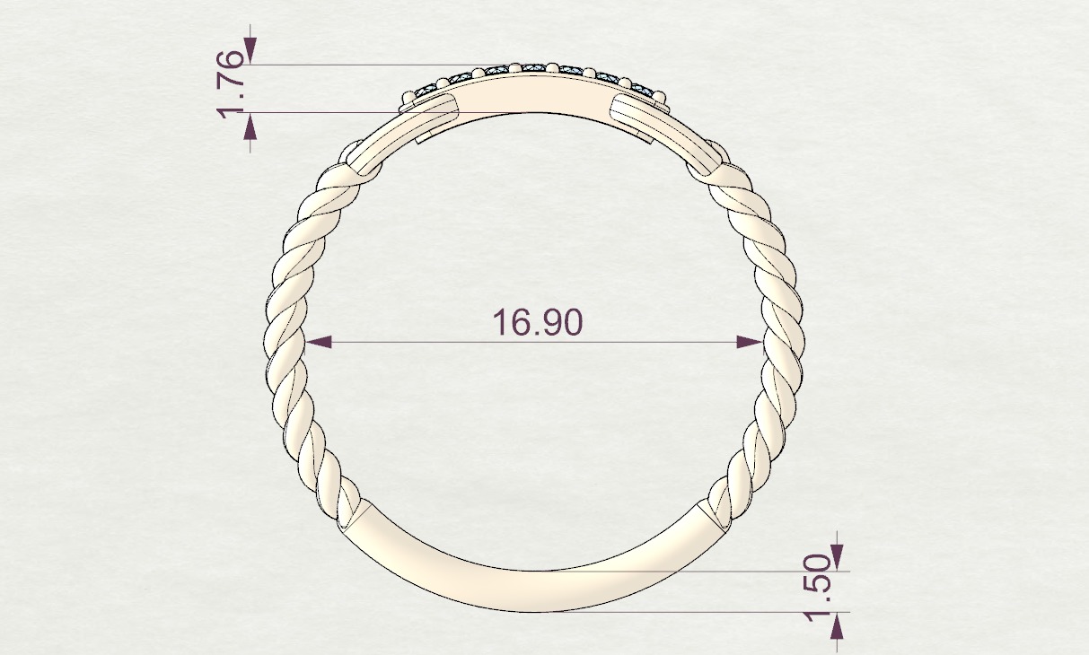 Braided ring 3D print model_10