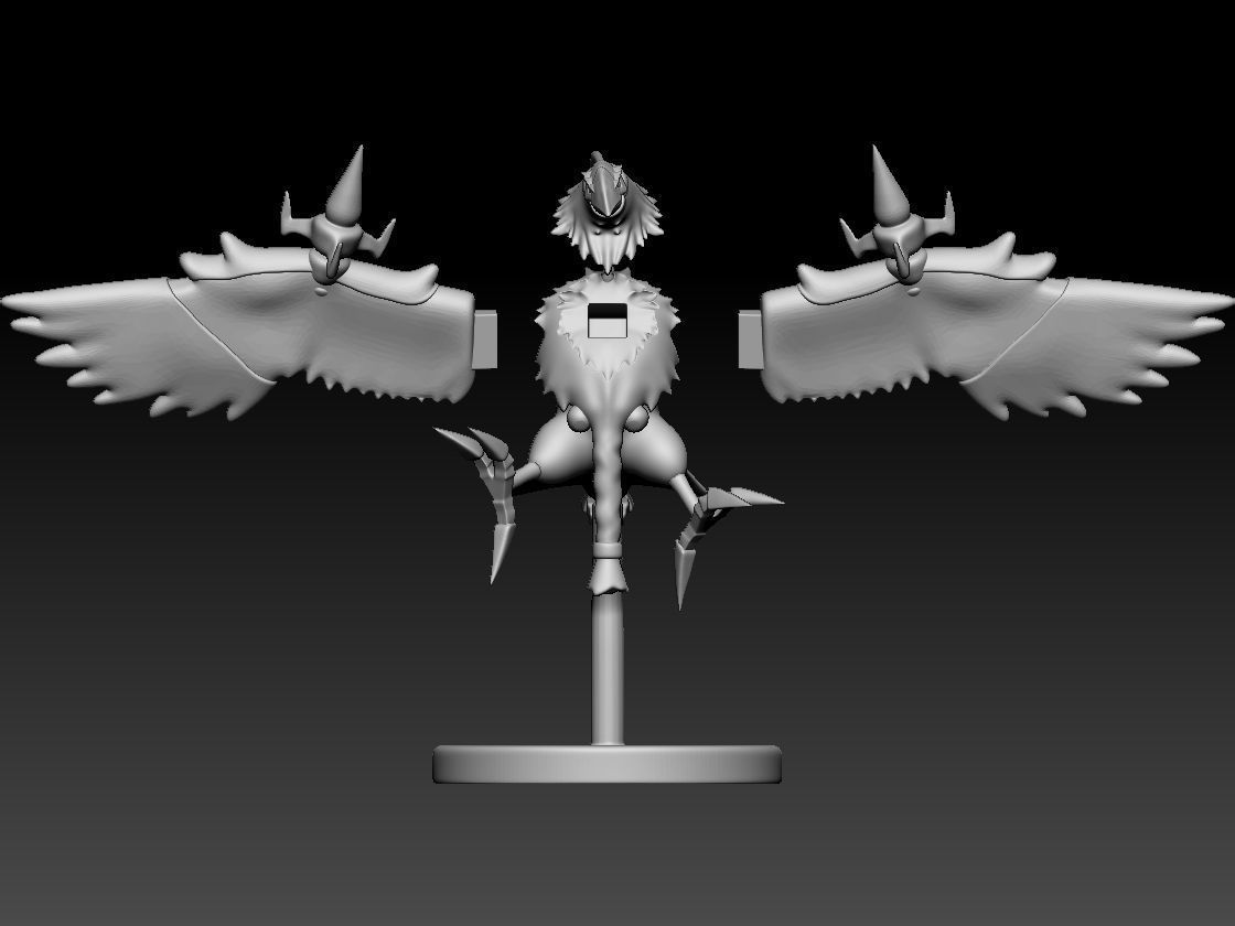 Crowmon 3D print model_3