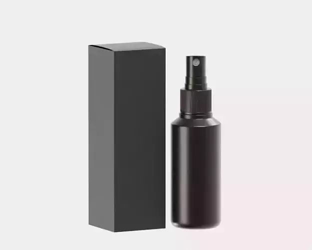 Spray bottle and box Low-poly 3D model
