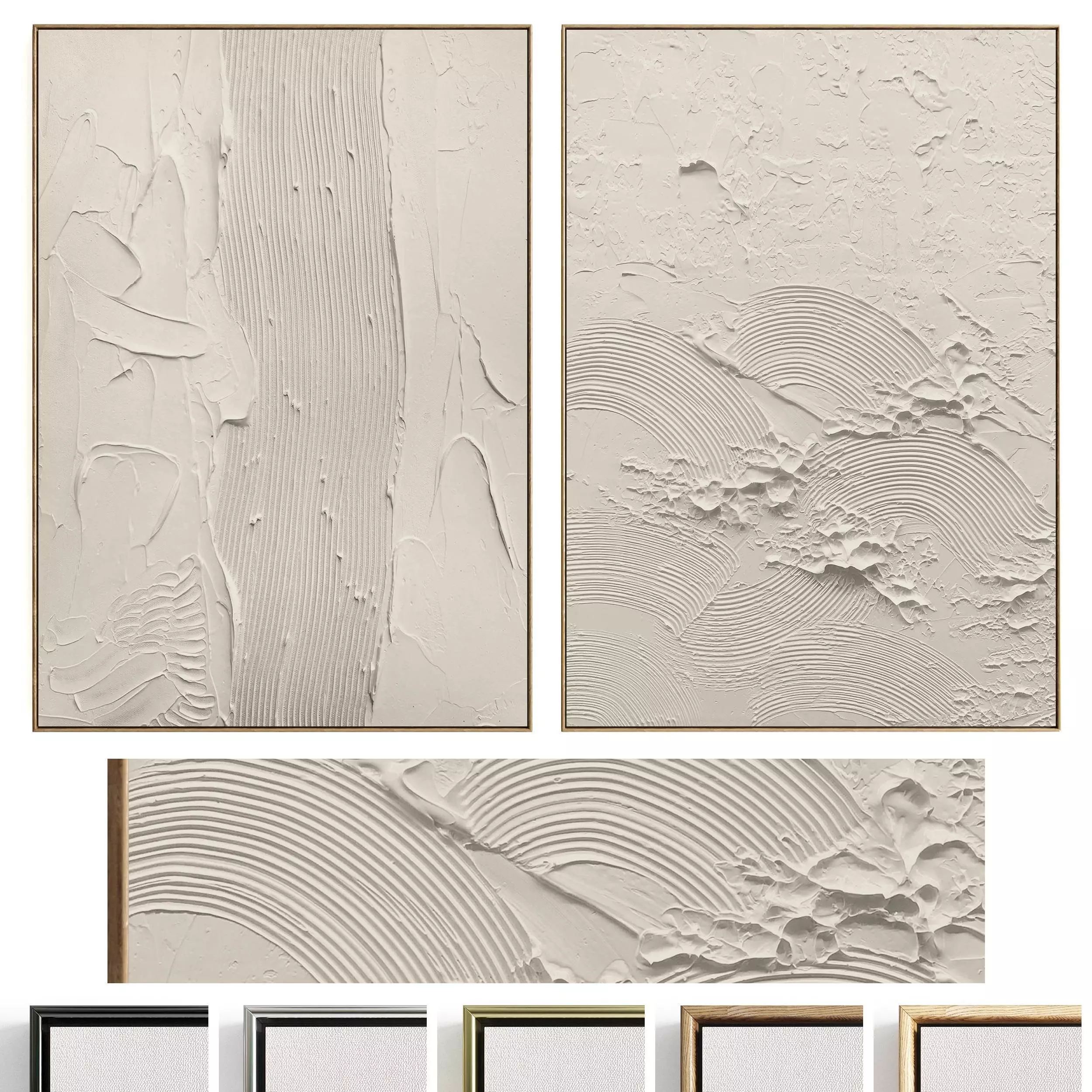 Plaster Two Photo Frame 536 Low-poly 3D model