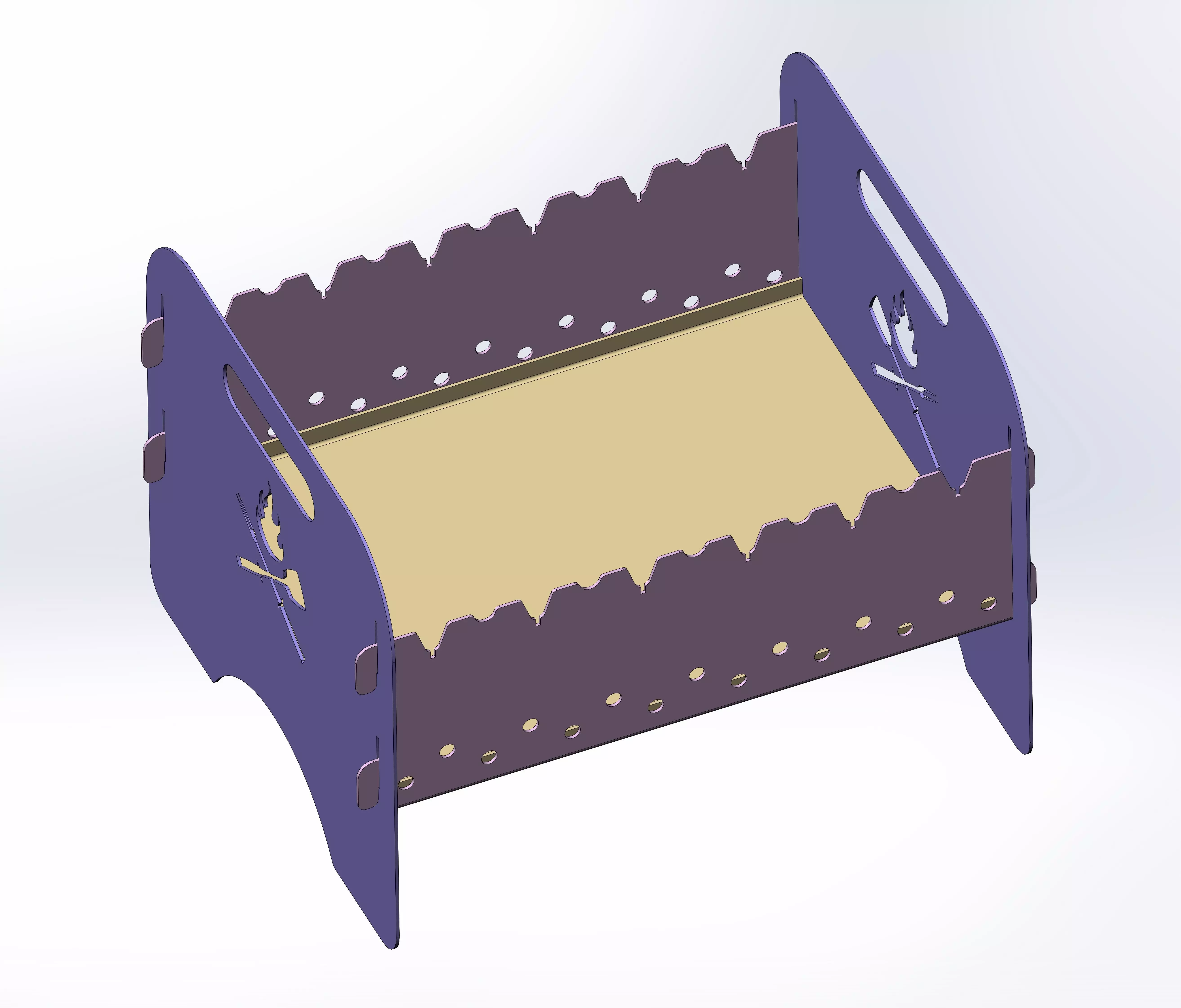 Sheet metal grill  3D model_0