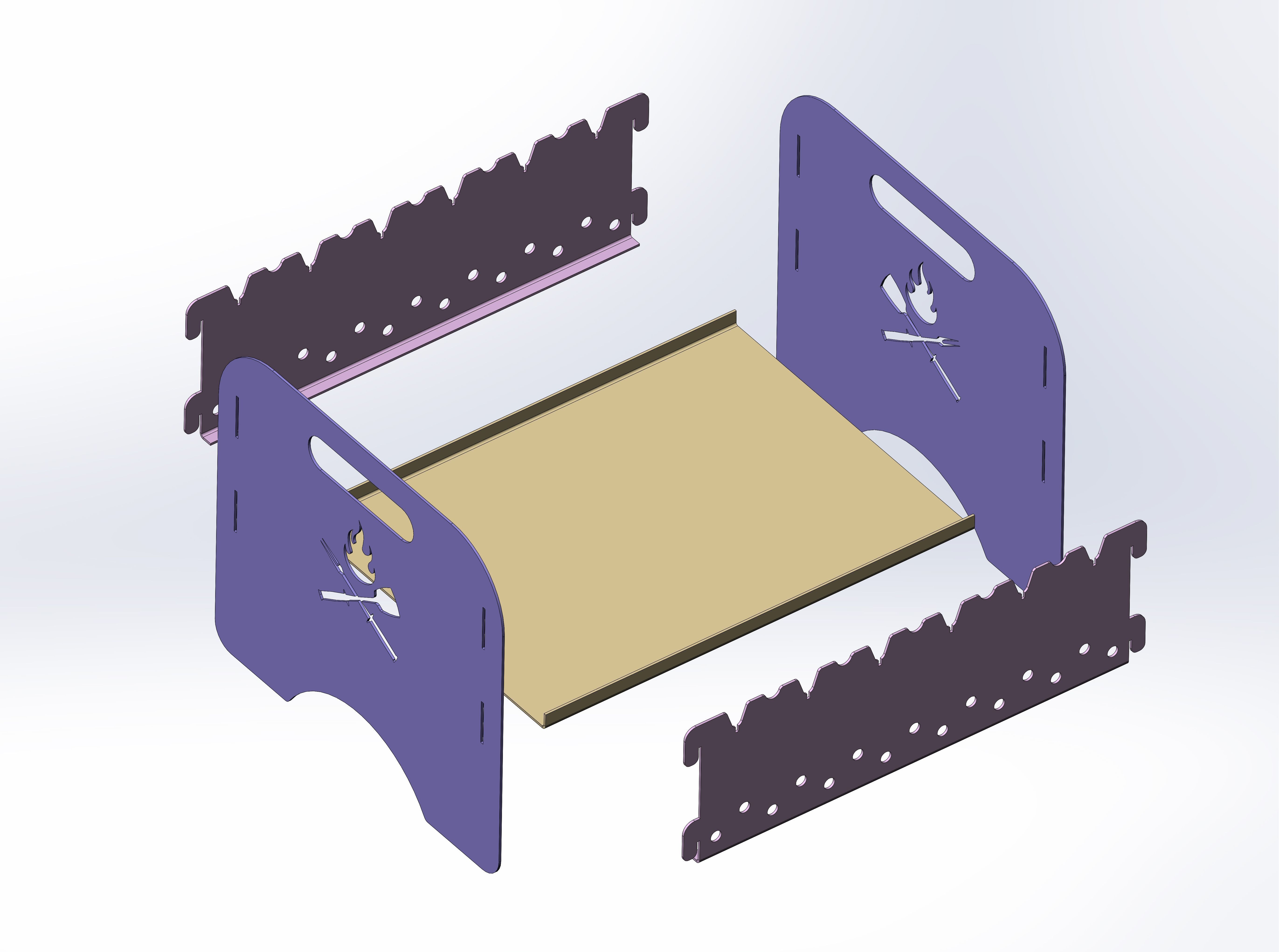 Sheet metal grill  3D model_1