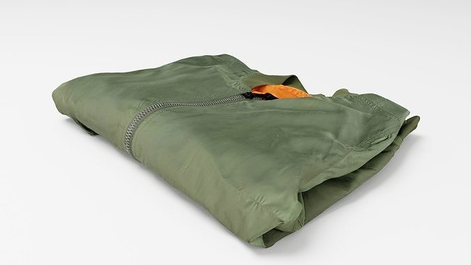 Green bomber jacket casual generic folded urban military  3D model
