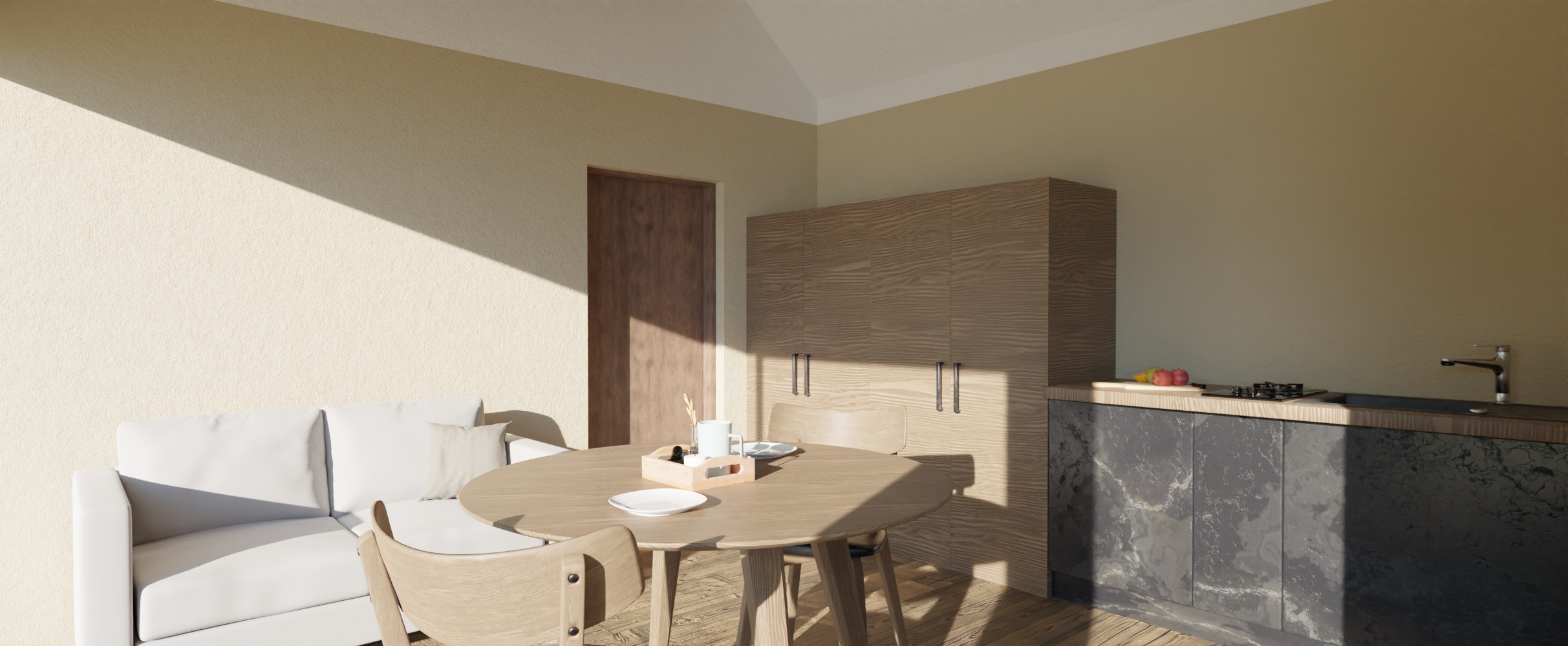 Symmetrical lake apartment units 3D model_1