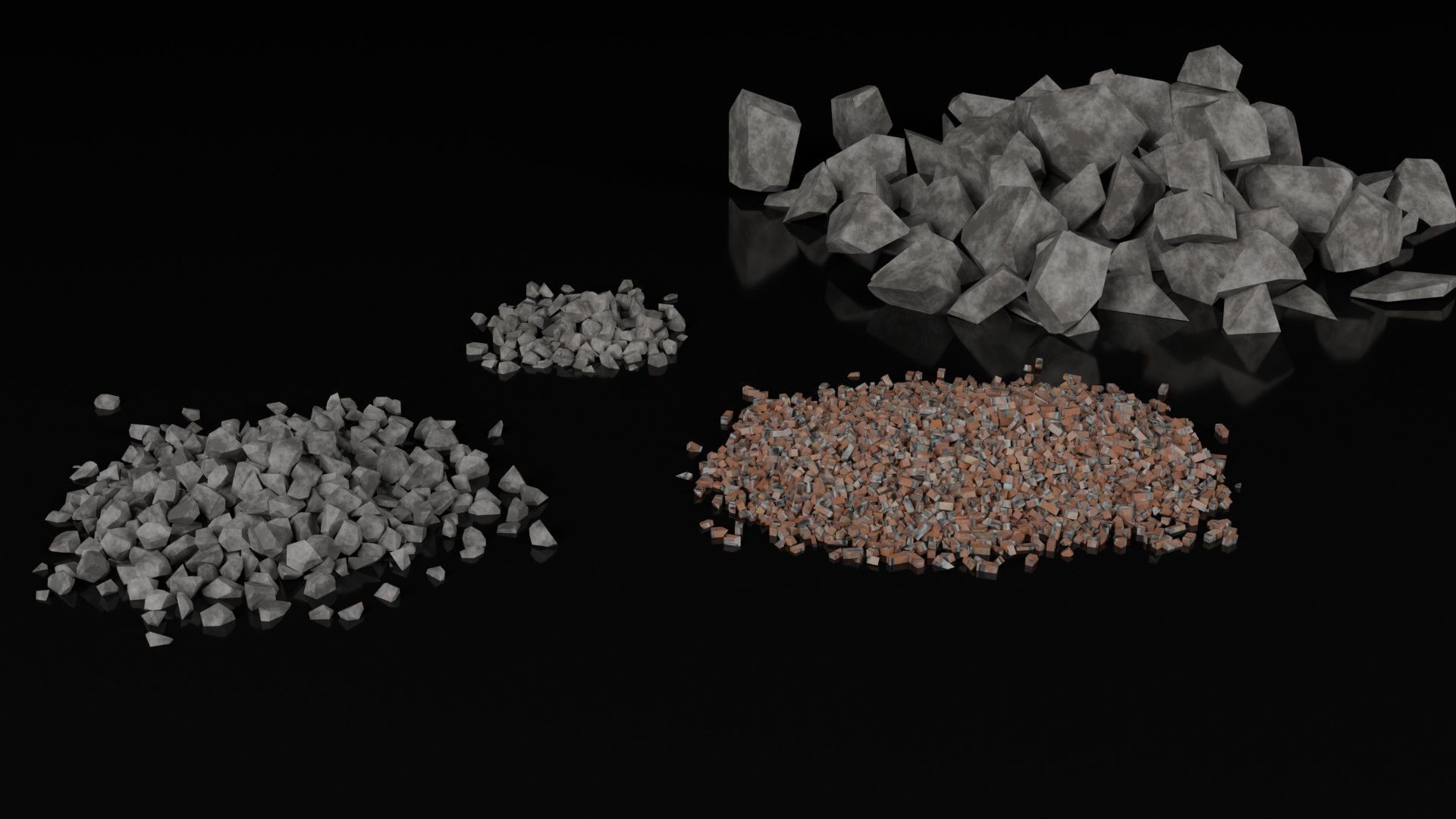 Low Poly Ruined Building - Game Ready - PBR Low-poly 3D model_11