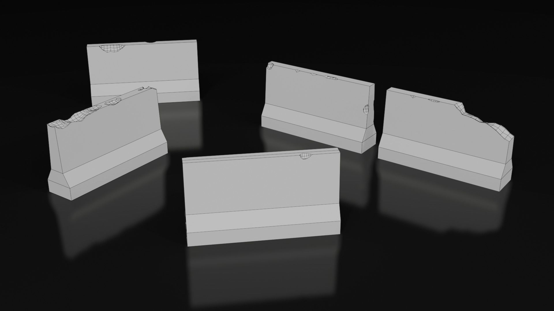 Low Poly Ruined Building - Game Ready - PBR Low-poly 3D model_24