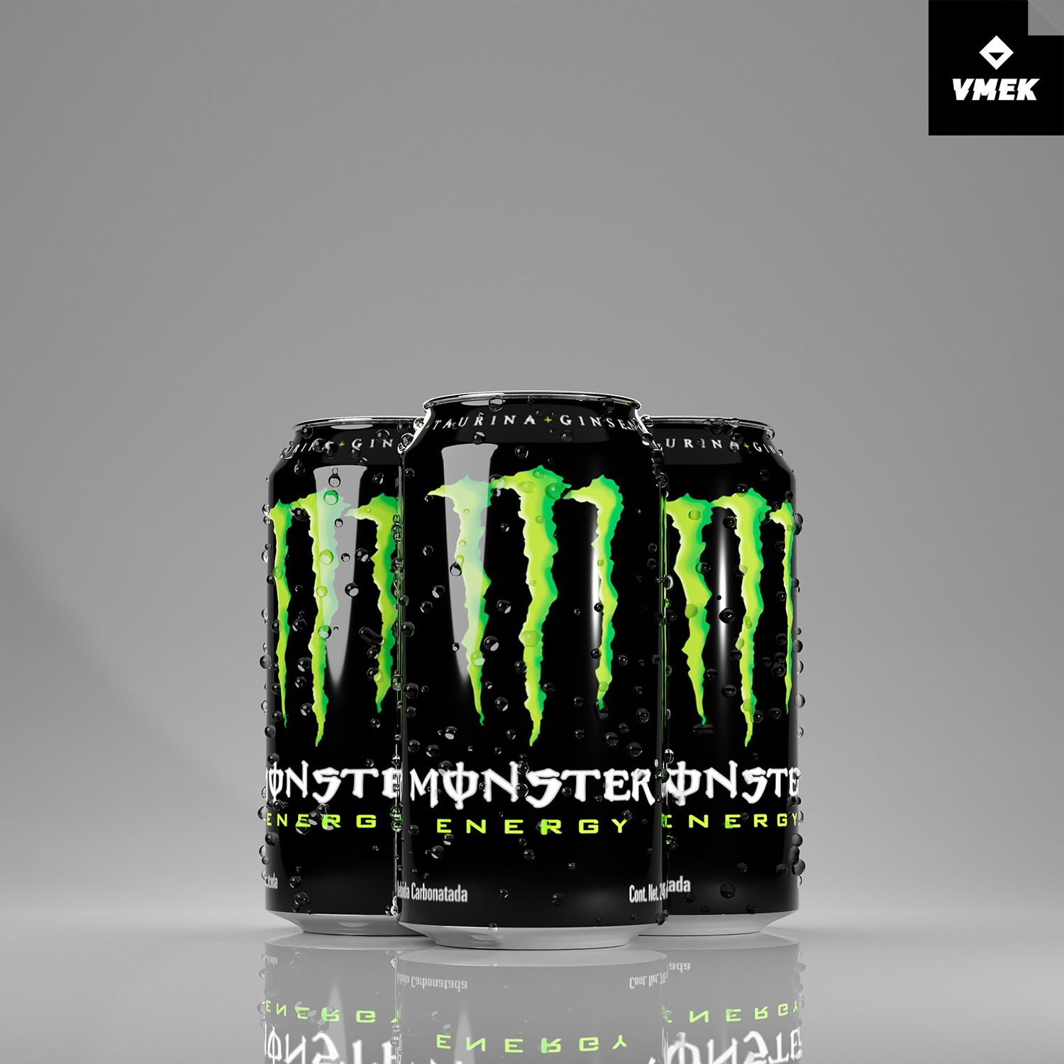 Monster Energy Drink Green and Blue LO-CARB 3D model_4