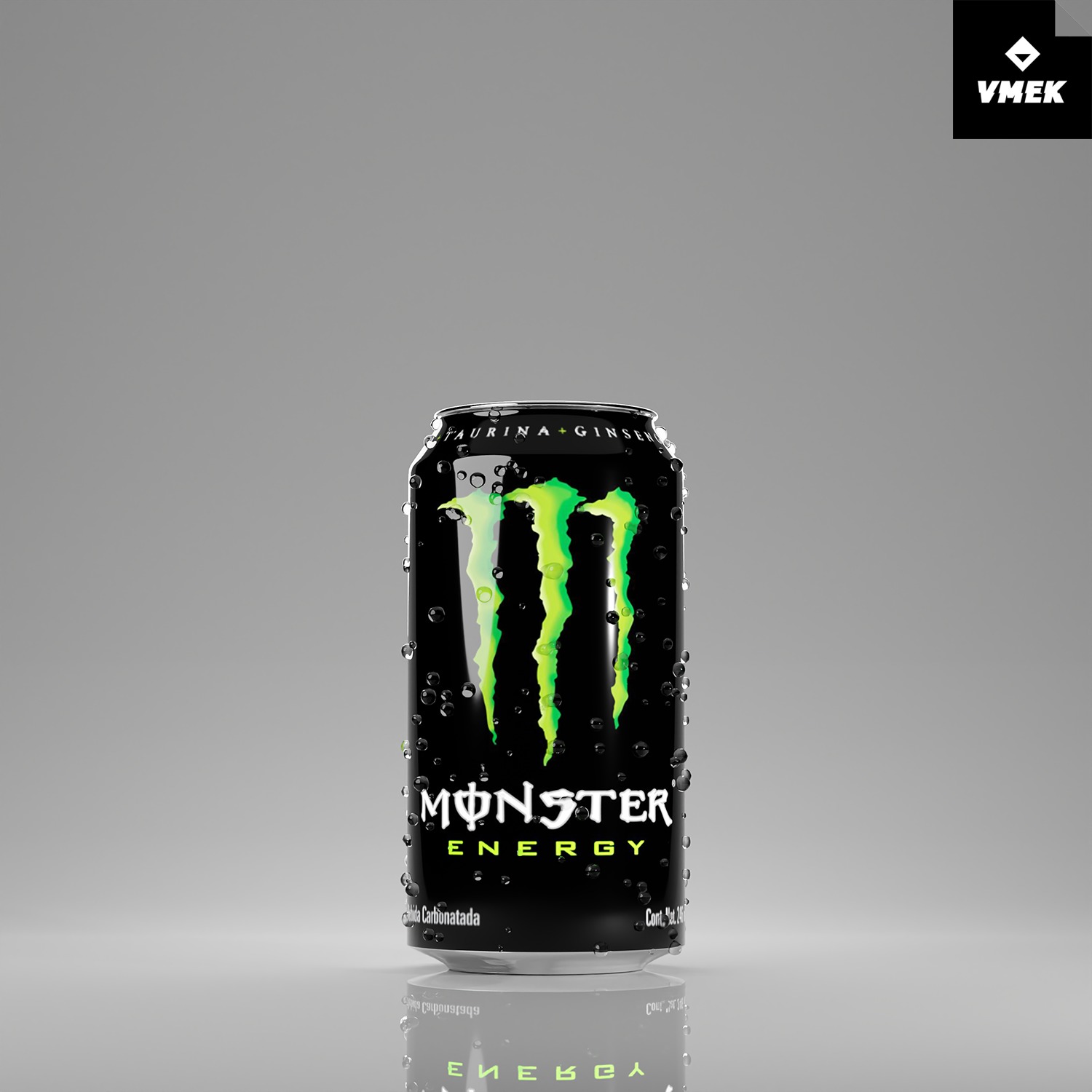 Monster Energy Drink Green and Blue LO-CARB 3D model_8