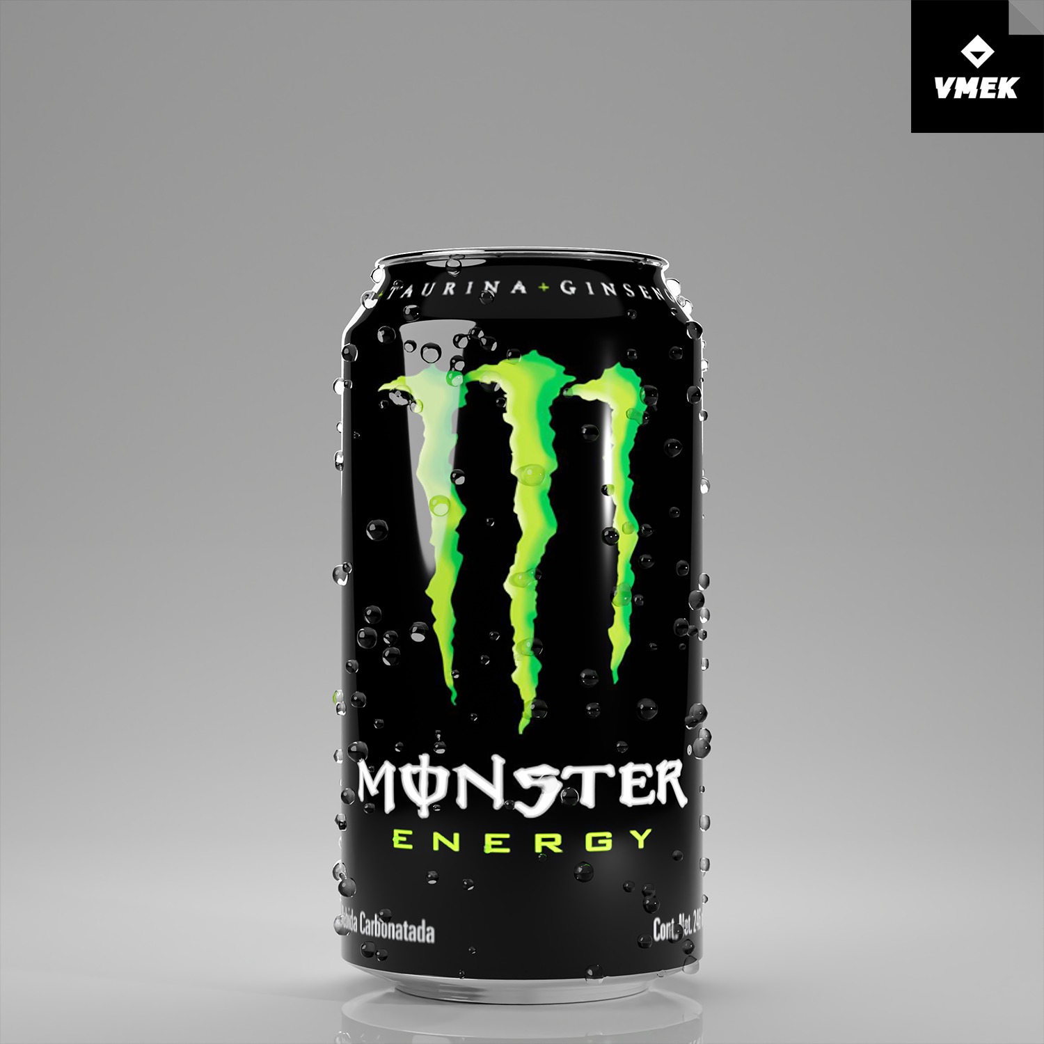 Monster Energy Drink Green and Blue LO-CARB 3D model_6