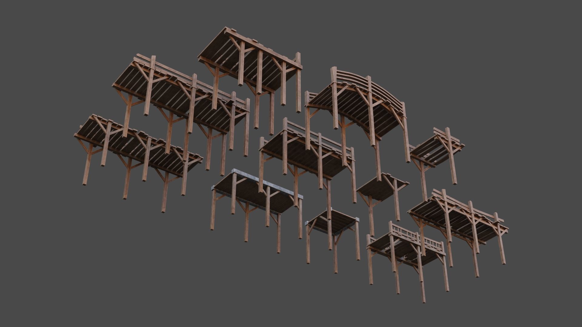Medieval Bridges Low-poly 3D model_12