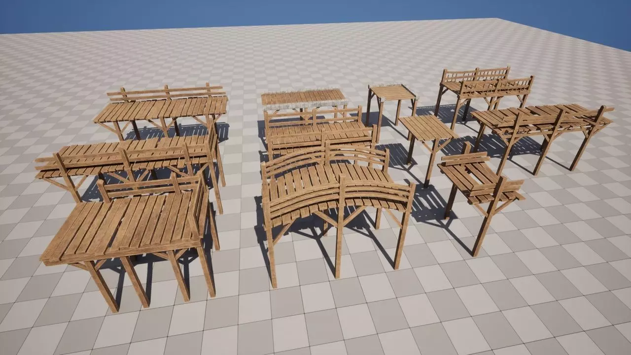 Medieval Bridges Low-poly 3D model_0