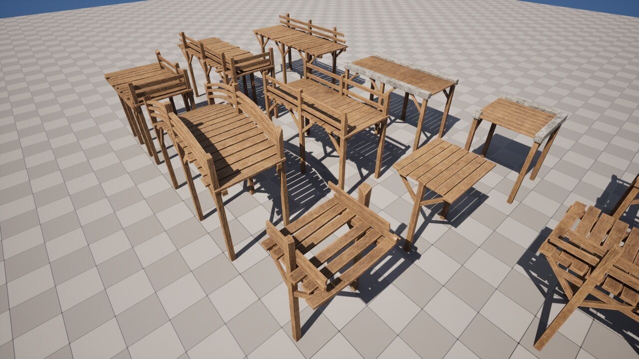 Medieval Bridges Low-poly 3D model_6