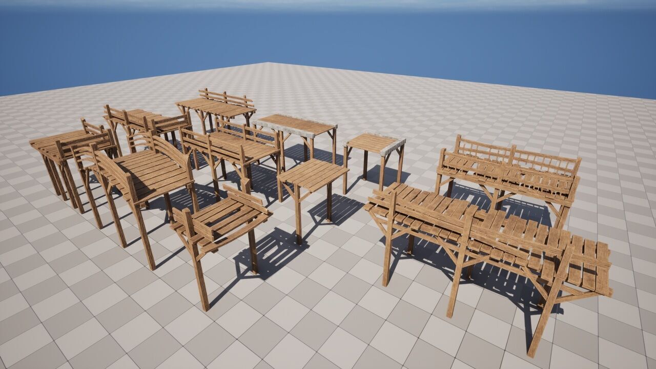 Medieval Bridges Low-poly 3D model_4