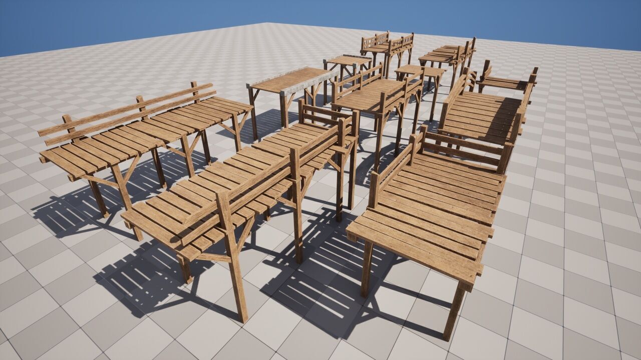 Medieval Bridges Low-poly 3D model_3