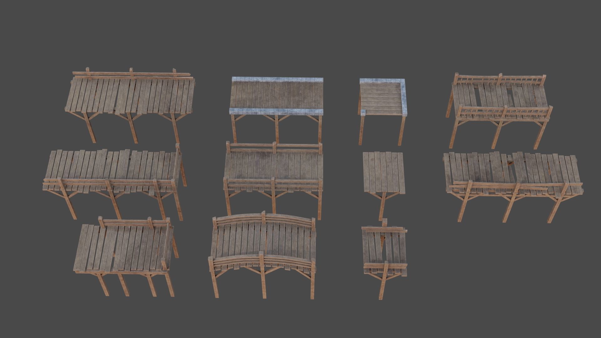 Medieval Bridges Low-poly 3D model_10