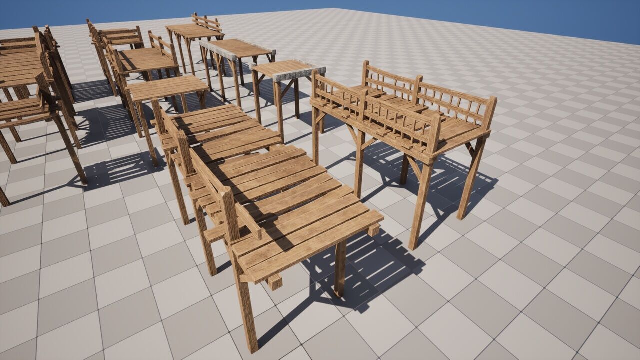 Medieval Bridges Low-poly 3D model_2