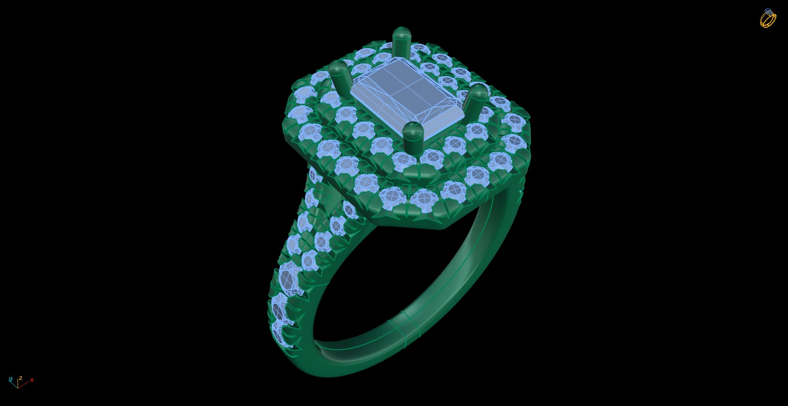 Iight Weight Engagement Ring 3D print model_3