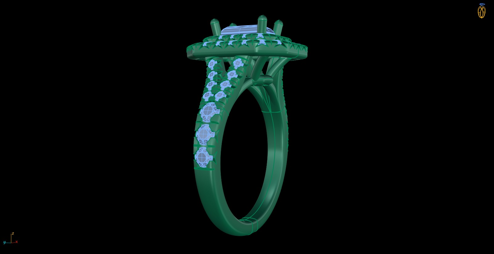 Iight Weight Engagement Ring 3D print model_4