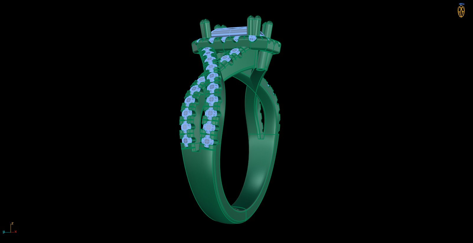 Iight Weight Engagement Ring 3D print model_4