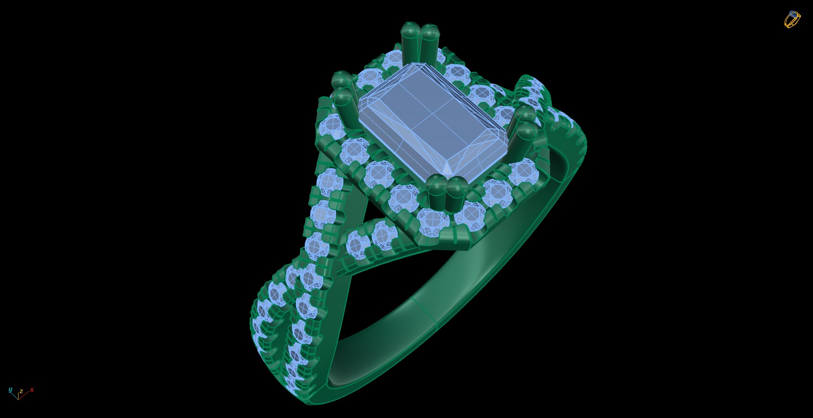 Iight Weight Engagement Ring 3D print model_3