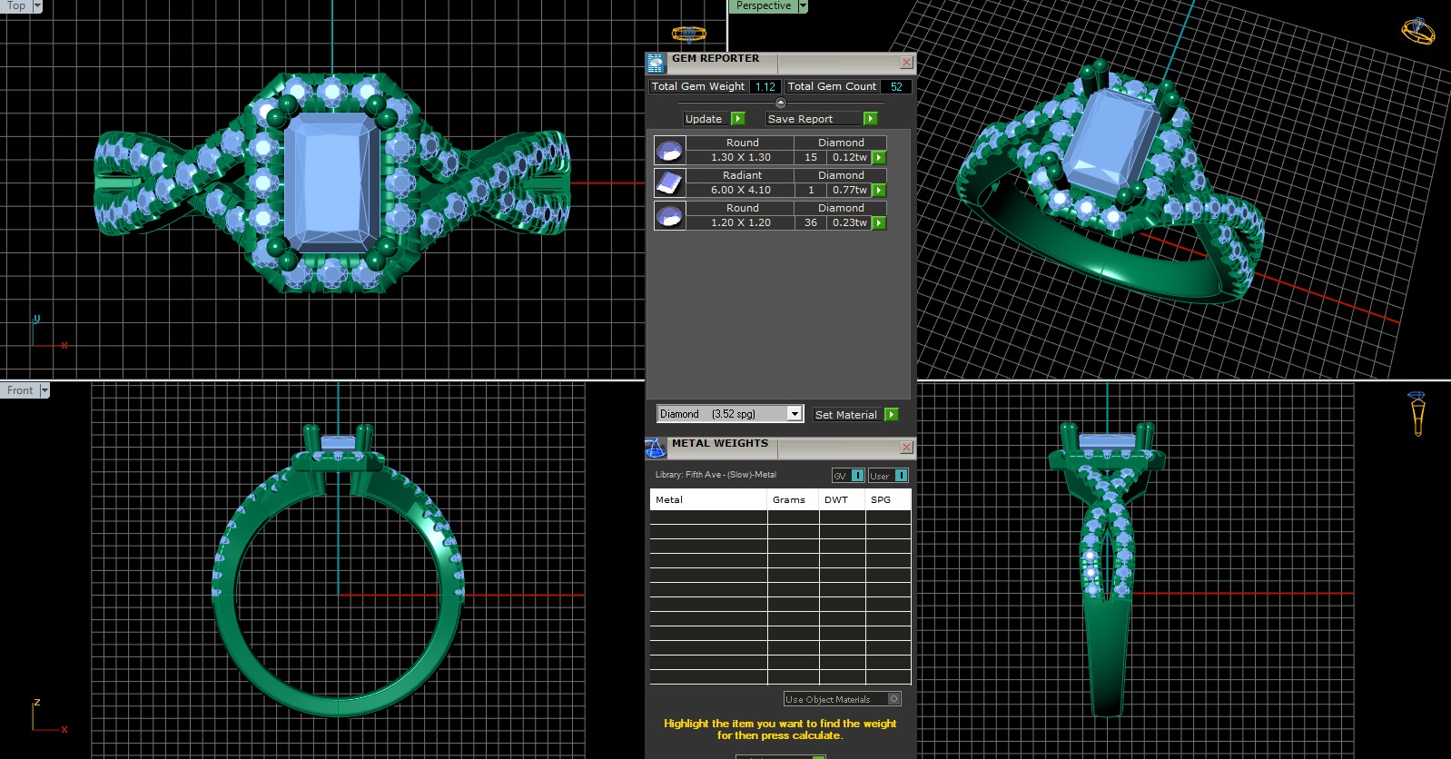 Iight Weight Engagement Ring 3D print model_5